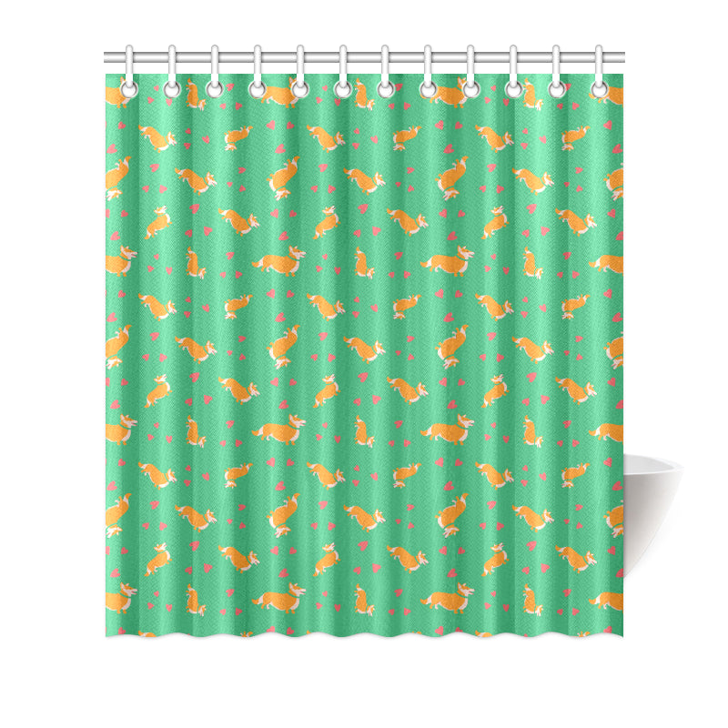 Cardigan Welsh Corgis Pattern Print Design 03 Shower Curtain