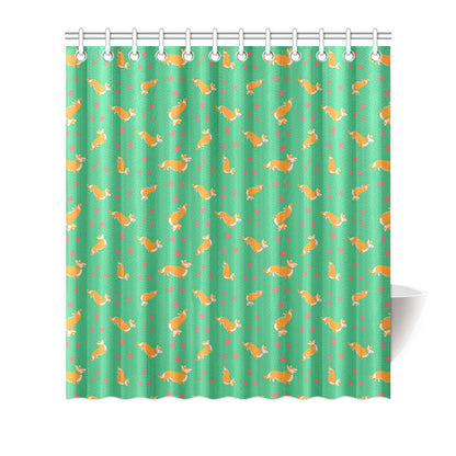Cardigan Welsh Corgis Pattern Print Design 03 Shower Curtain