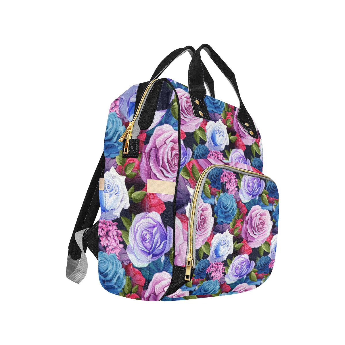 Rose Pattern Print Design RO09 Diaper Bag Backpack