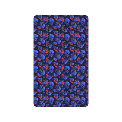 Skull Roses Neon Design Themed Print Rubber Doormat