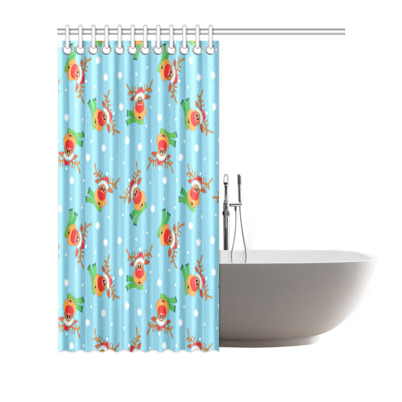 Reindeer cute Pattern Print Design 02 Shower Curtain