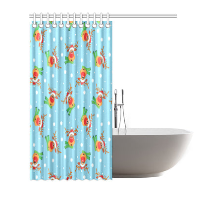 Reindeer cute Pattern Print Design 02 Shower Curtain