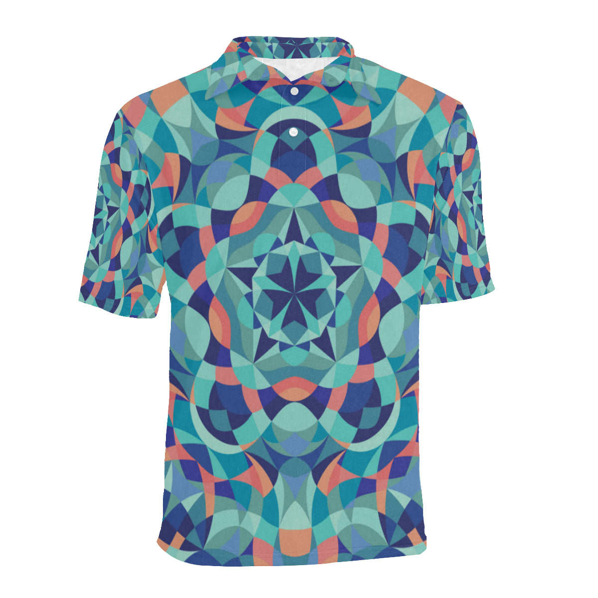 Kaleidoscope Pattern Print Design 03 Men Polo Shirt