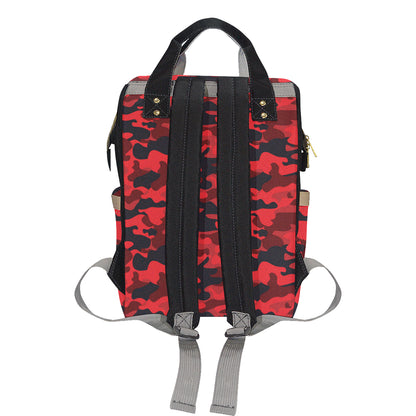 Camo Red Pattern Print Design 03 Diaper Bag Backpack