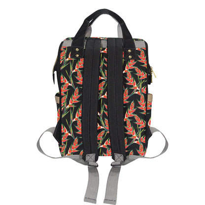 Heliconia Pattern Print Design HL010 Diaper Bag Backpack