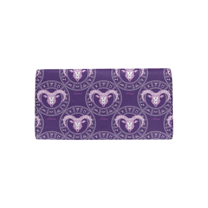 Aries Zodiac Pattern Print Design 02 Women's Trifold Wallet
