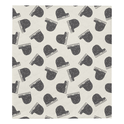 Piano Pattern Print Design 04 Premium Quilt