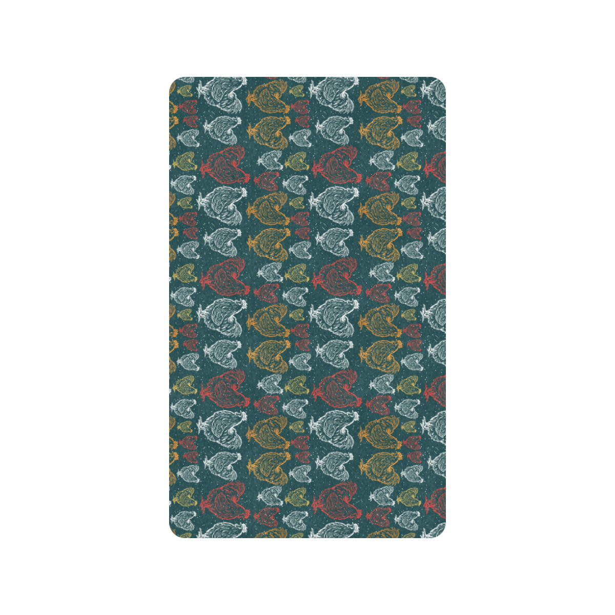 Rooster Hand Draw Design Rubber Doormat