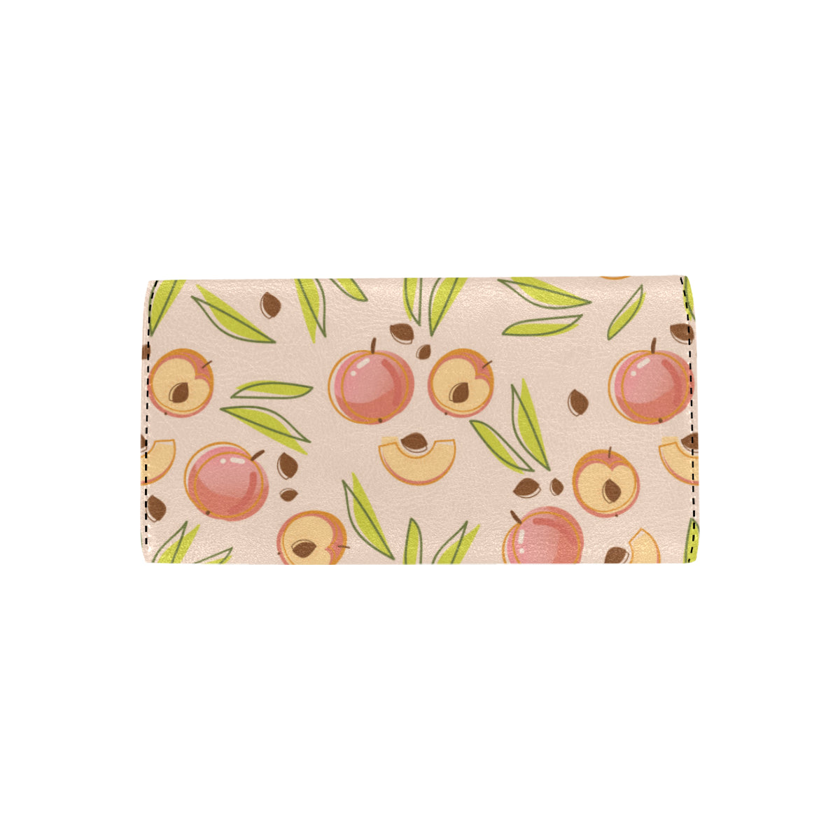 Peach Pattern Print Design A01 Women's Trifold Wallet