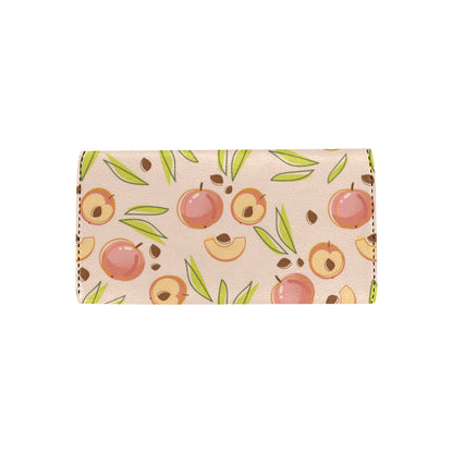 Peach Pattern Print Design A01 Women's Trifold Wallet