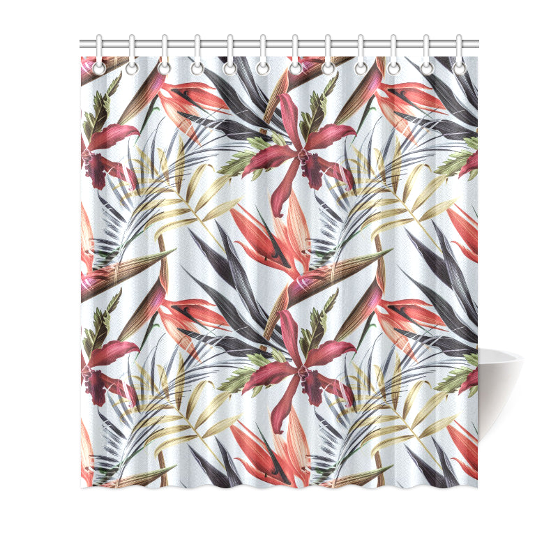 Tropical Flower Pattern Print Design TF021 Shower Curtain