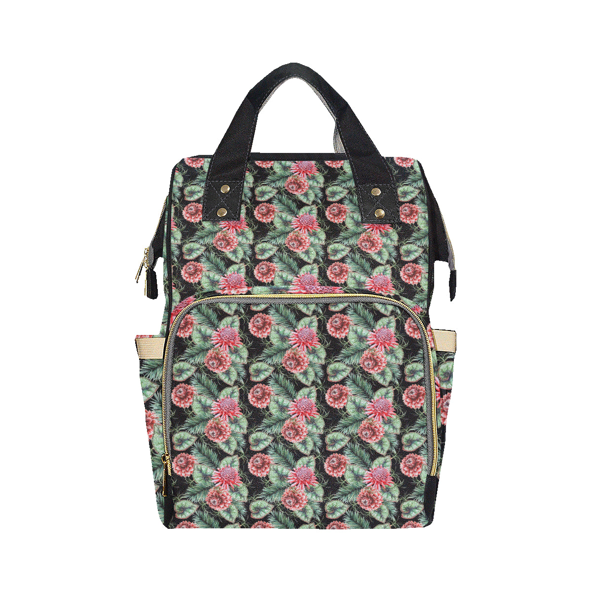 Dahlia Pattern Print Design DH06 Diaper Bag Backpack
