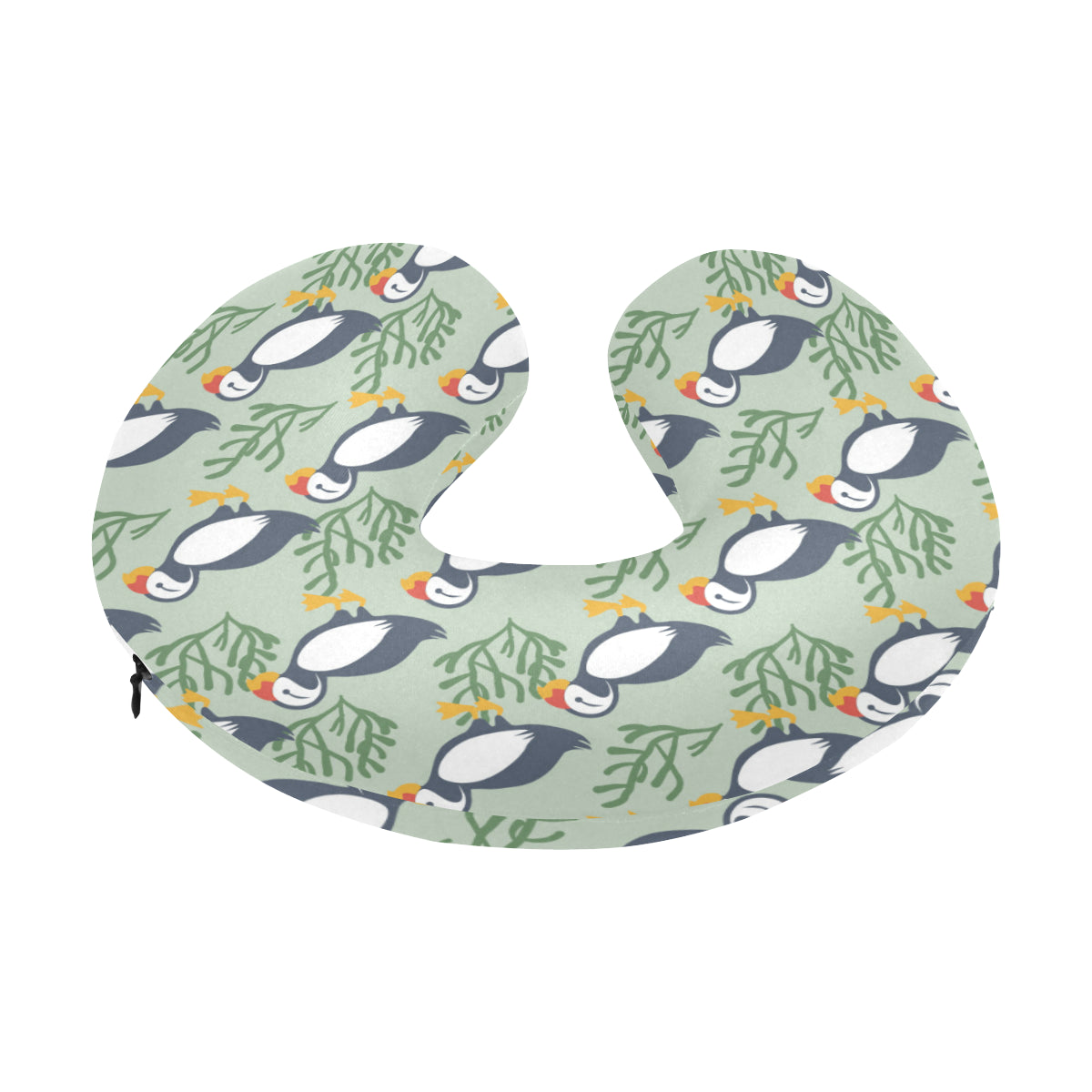 Puffin Pattern Print Design A04 U-Shaped Travel Neck Pillow