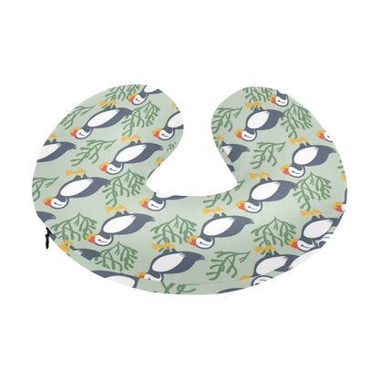 Puffin Pattern Print Design A04 U-Shaped Travel Neck Pillow