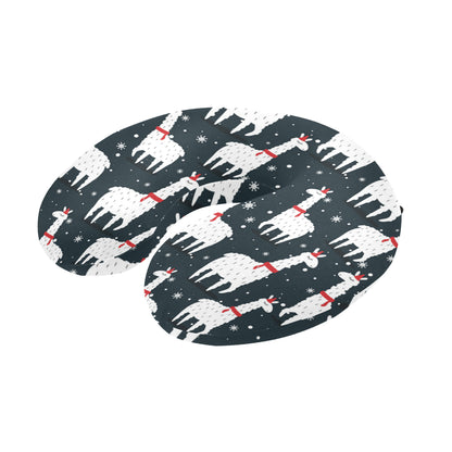 Alpaca Pattern Print Design 04 U-Shaped Travel Neck Pillow