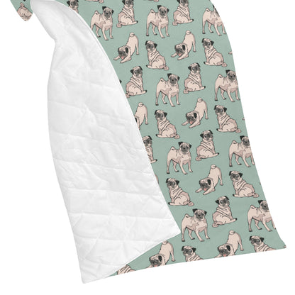 Pug Pattern Print Design A01 Premium Quilt