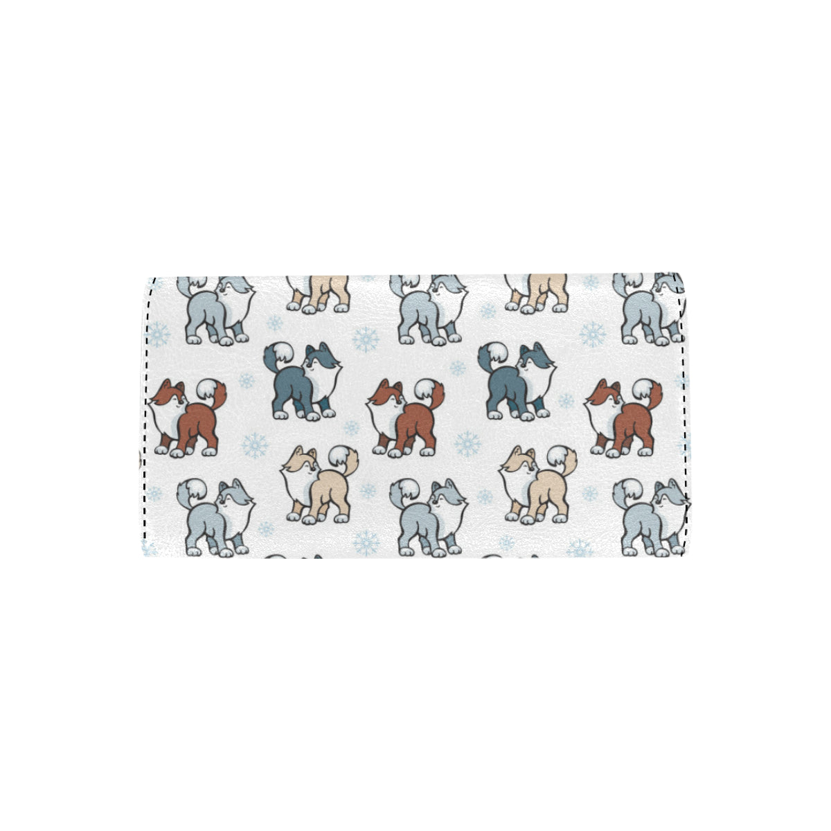 Alaskan Malamute Pattern Print Design 02 Women's Trifold Wallet