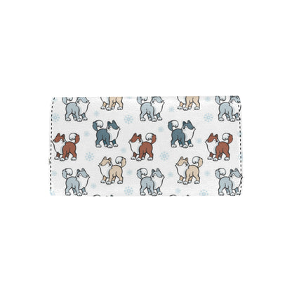 Alaskan Malamute Pattern Print Design 02 Women's Trifold Wallet