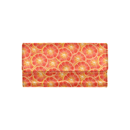 Grapefruit Pattern Print Design GF06 Women's Trifold Wallet