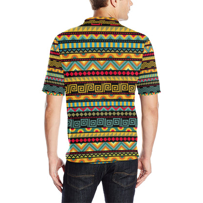 African Pattern Print Design 03 Men Polo Shirt