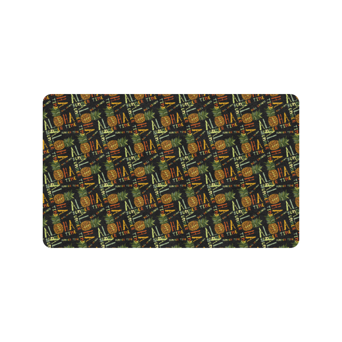 Aloha Hawaii Time Design Themed Print Rubber Doormat