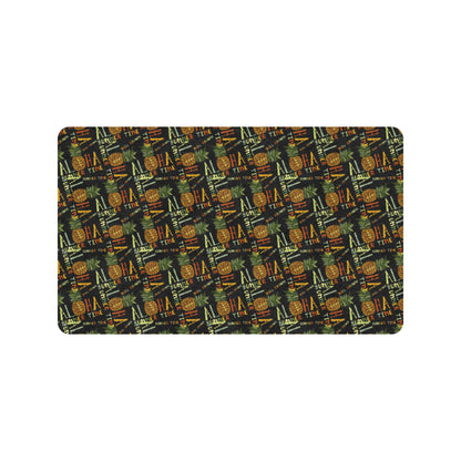 Aloha Hawaii Time Design Themed Print Rubber Doormat