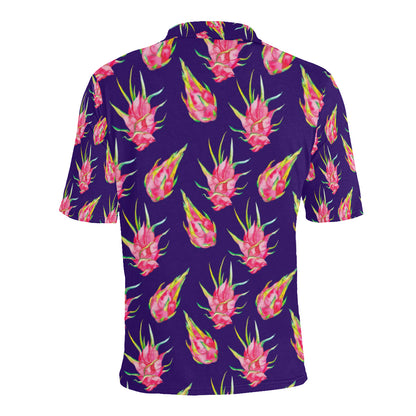 Dragonfruit Pattern Print Design DF02 Men Polo Shirt