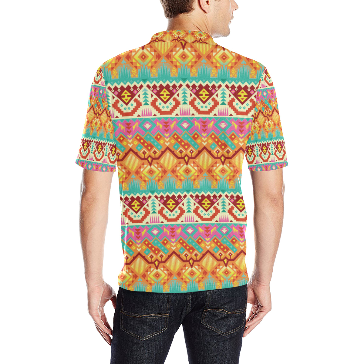 Aztec Pattern Print Design 03 Men Polo Shirt