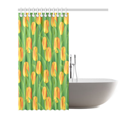 Tulip Orange Pattern Print Design TP07 Shower Curtain