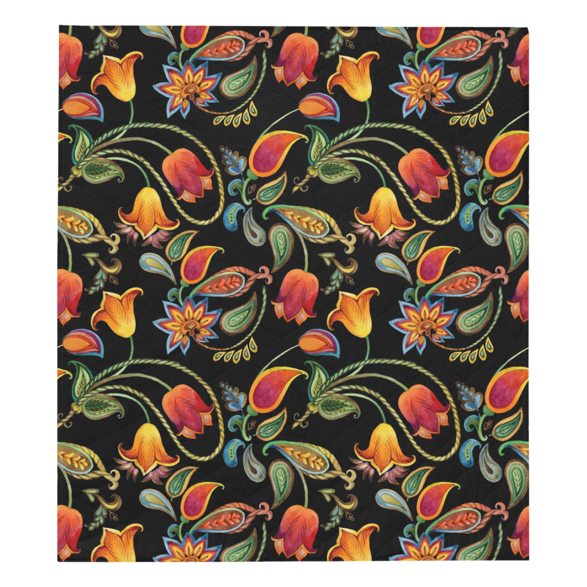 Tulip Boho Pattern Print Design TP09 Premium Quilt