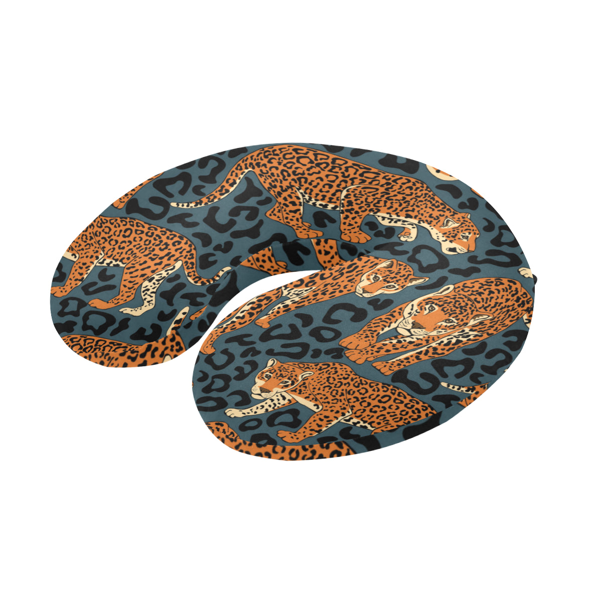 Jaguar Pattern Print Design 04 U-Shaped Travel Neck Pillow