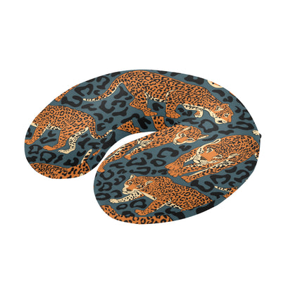 Jaguar Pattern Print Design 04 U-Shaped Travel Neck Pillow