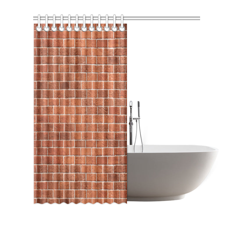 Brick Brown Pattern Print Design 02 Shower Curtain