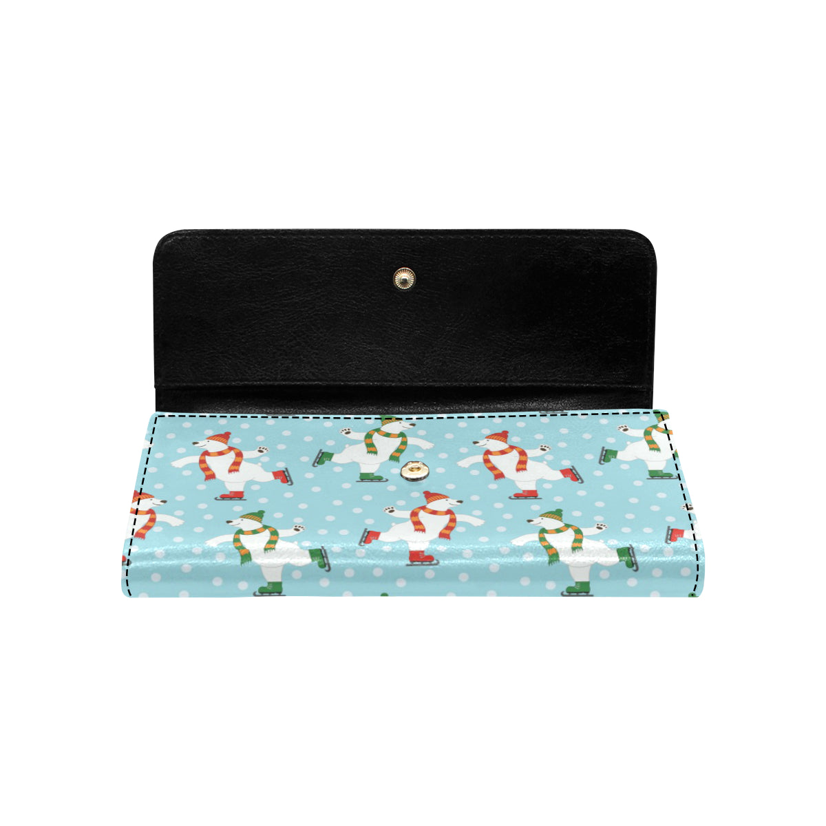 Polar Bear Pattern Print Design PB07 Women's Trifold Wallet