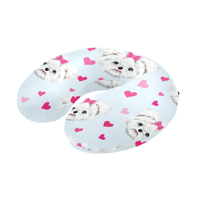 Maltese Pattern Print Design 03 U-Shaped Travel Neck Pillow
