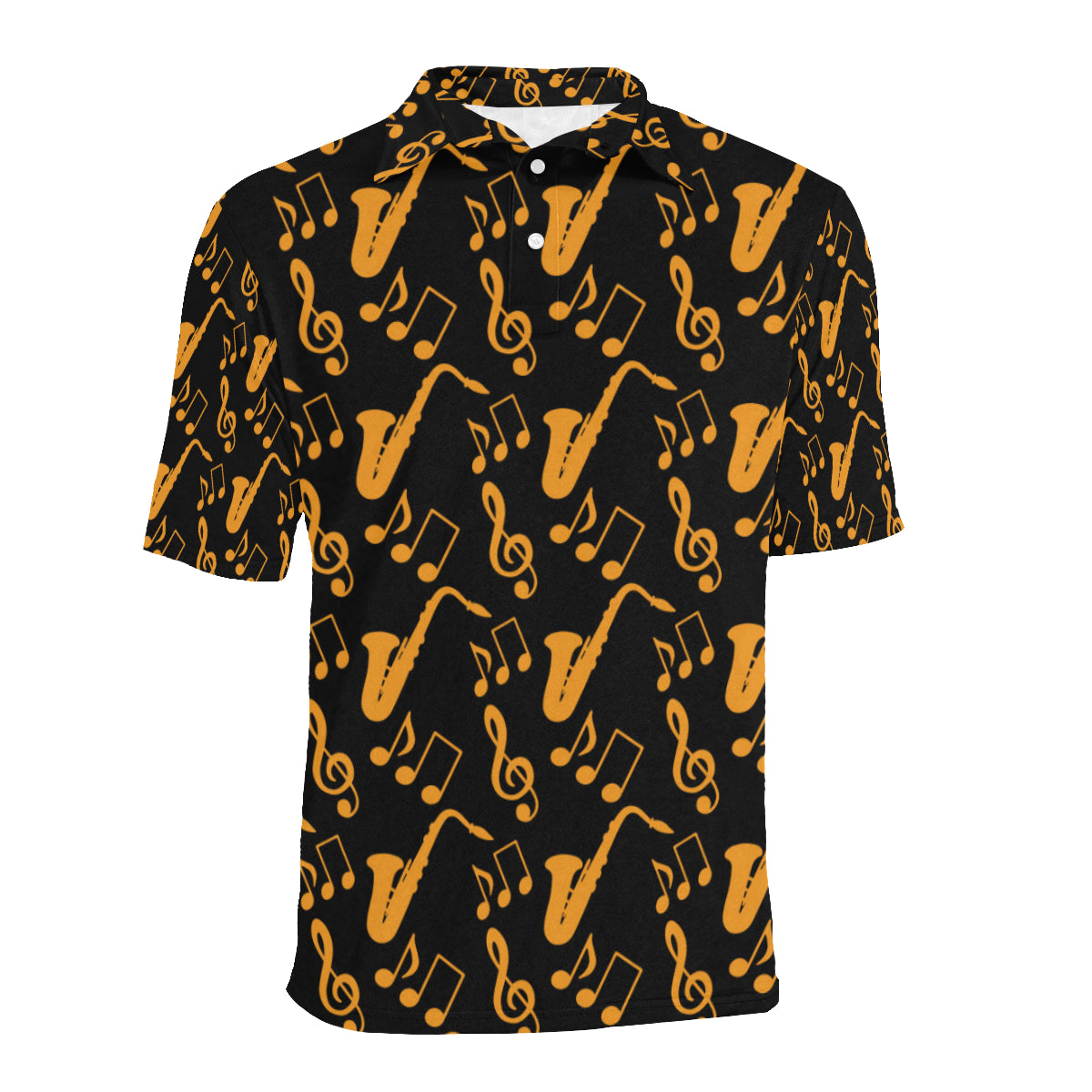 Saxophone Pattern Print Design 02 Men Polo Shirt