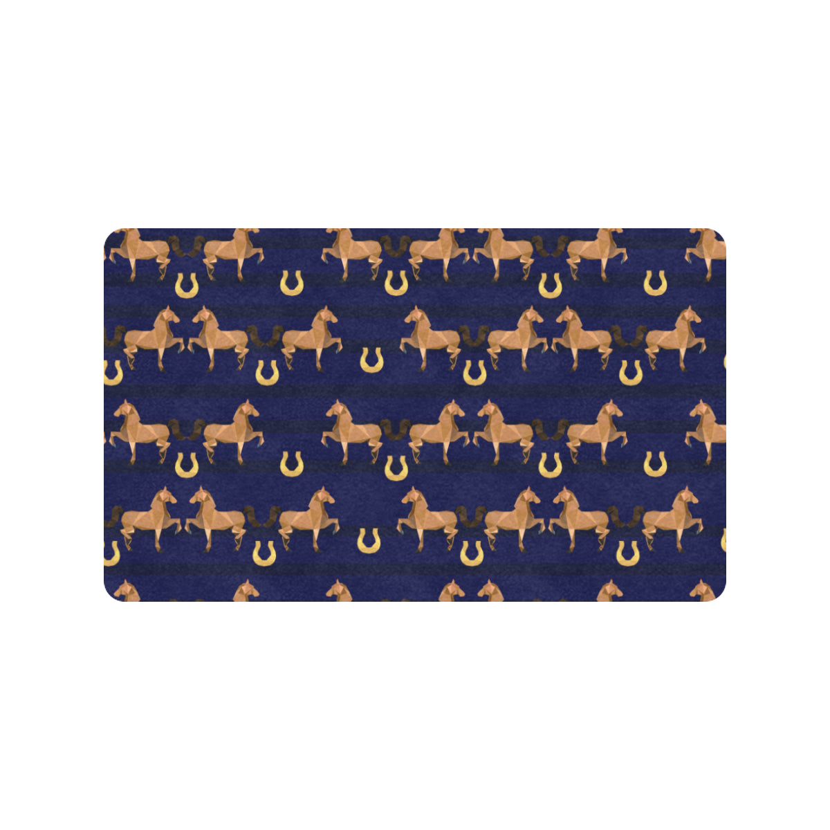 Horse Luxury Themed Pattern Print Rubber Doormat