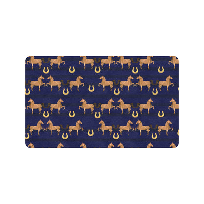 Horse Luxury Themed Pattern Print Rubber Doormat