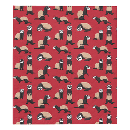 Ferret Pattern Print Design 02 Premium Quilt