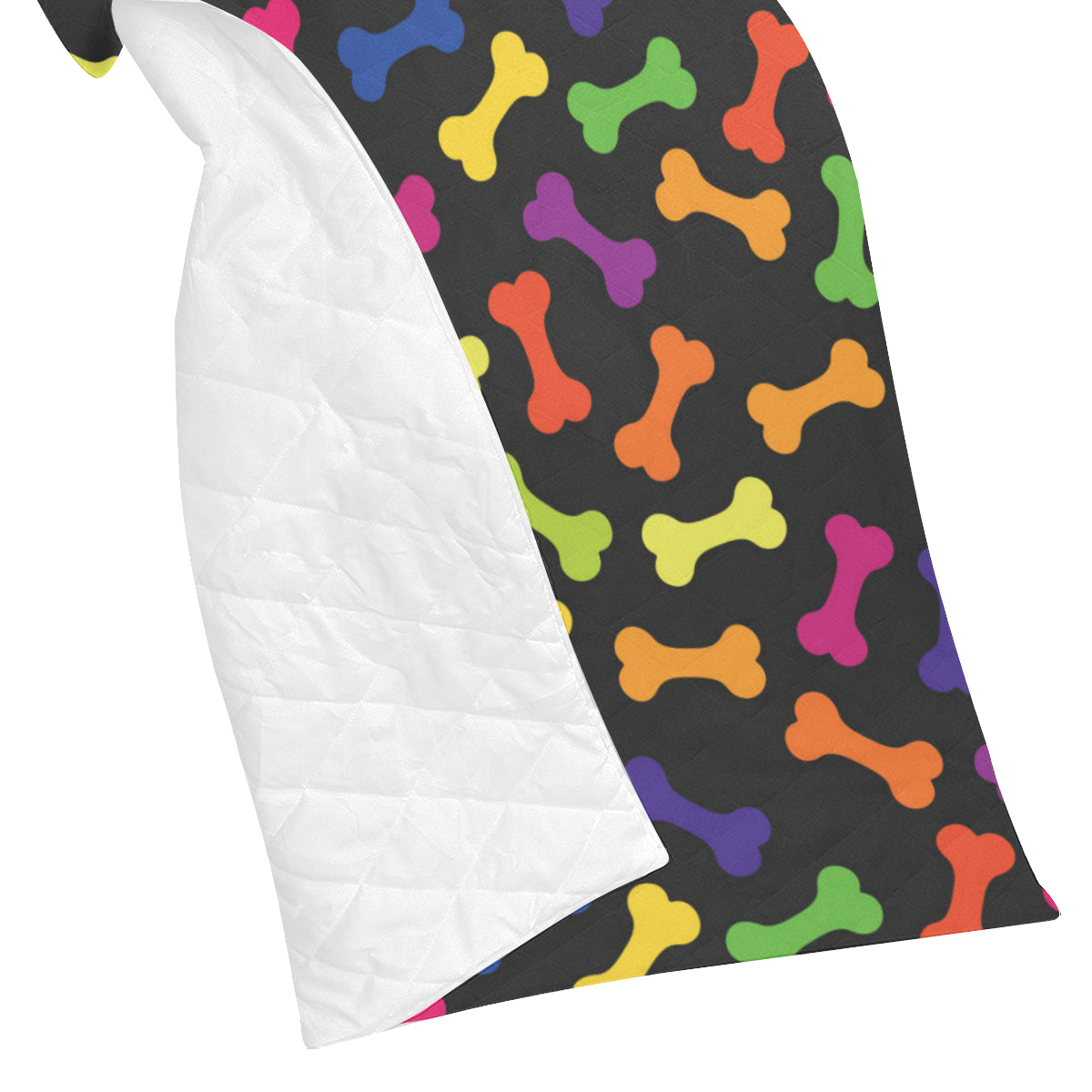 Dog Bone Neon Color Pattern Print Design 02 Premium Quilt