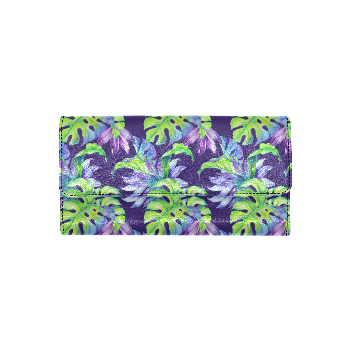 Tropical Flower Pattern Print Design TF019 Women's Trifold Wallet