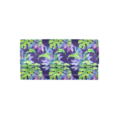 Tropical Flower Pattern Print Design TF019 Women's Trifold Wallet