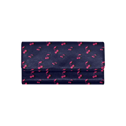 Cherry Pattern Print Design 02 Women's Trifold Wallet