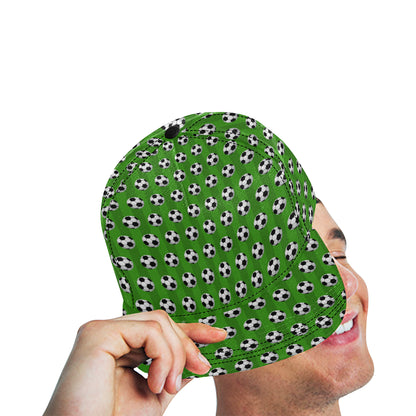 Soccer Ball Green Backgrpund Print Snapback Cap