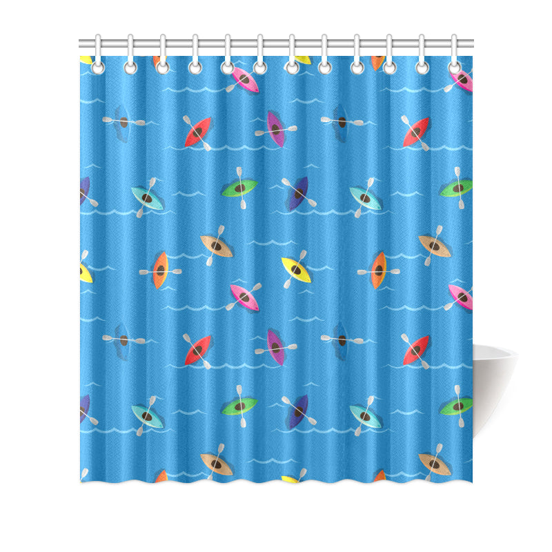 Kayak Pattern Print Design 03 Shower Curtain