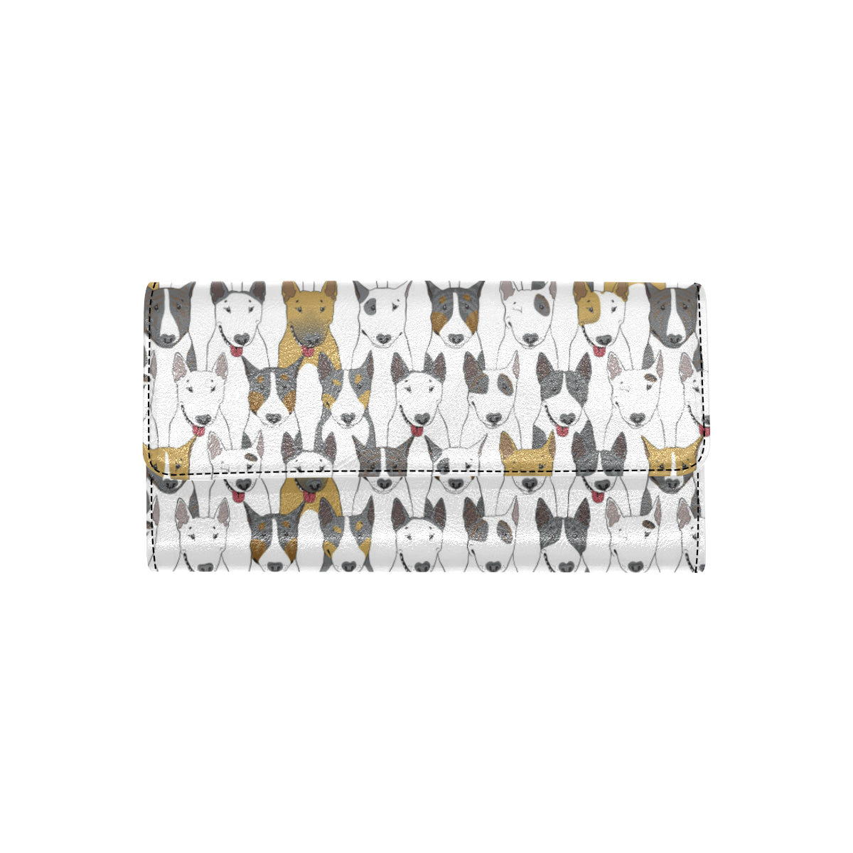 Bull Terriers Pattern Print Design 03 Women's Trifold Wallet