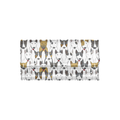 Bull Terriers Pattern Print Design 03 Women's Trifold Wallet