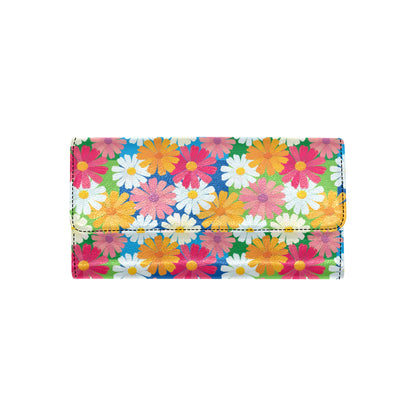 Daisy Pattern Print Design DS05 Women's Trifold Wallet