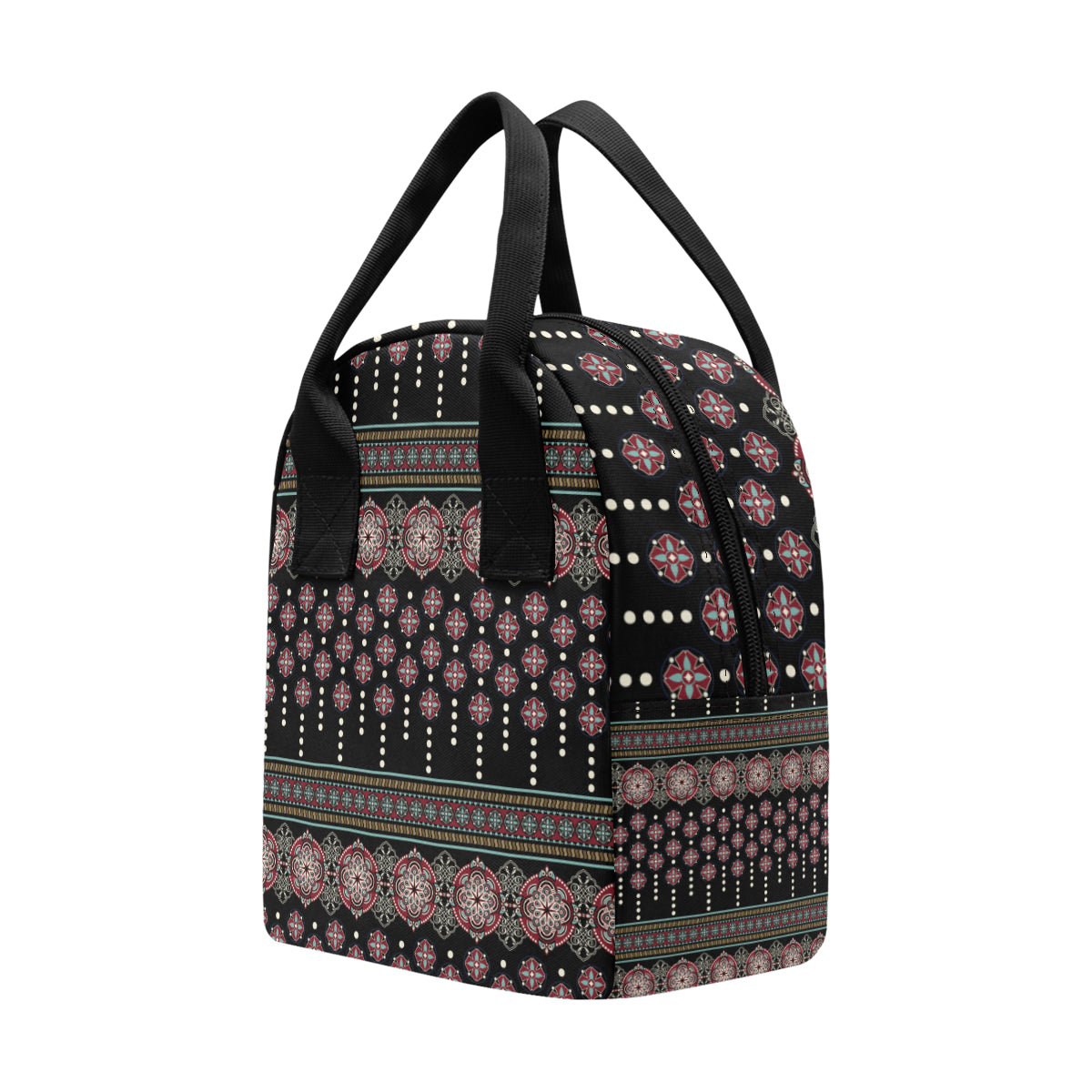 Ethnic Dot Style Print Pattern Insulated Lunch Bag
