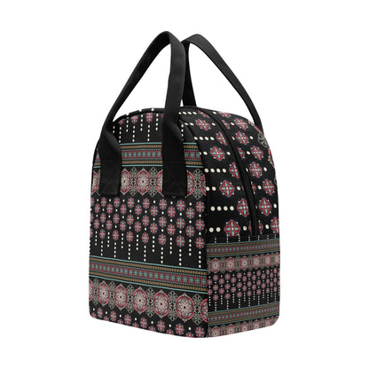 Ethnic Dot Style Print Pattern Insulated Lunch Bag